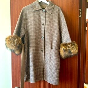 MaxMara weekend wool and fur coat size 6